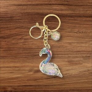 New 4 Swan Keychains or Bag Charms